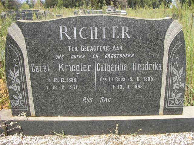 RICHTER Carel Kriegler 1898-1971 & Catharina Hendrik LE ROUX 1895-1963