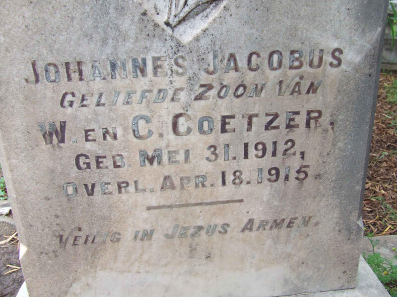 COETZER Johannes Jacobus 1912-1915