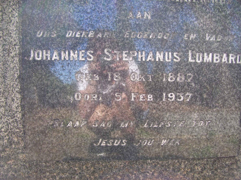 LOMBARD Johannes Stephanus 1882-1937