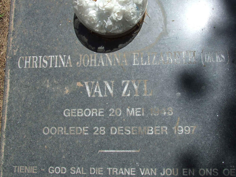 ZYL Christina Johanna Elizabeth, van nee DICKS 1948-1997