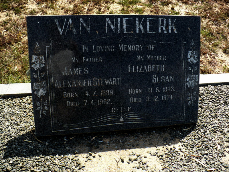 NIEKERK Alexander Stewart, van 1889-1962 & Elizabeth Susan 1893-1974