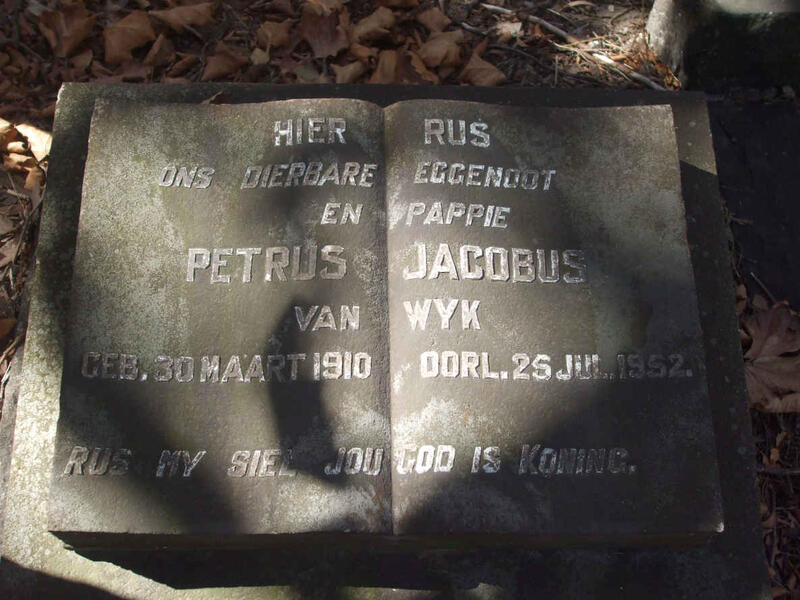 WYK Petrus Jacobus, van 1910-1952