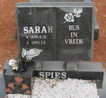SPIES Sarah 1899-1955