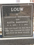 LOUW Aletta Barendina 1885-1983