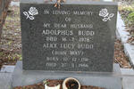 BUDD Adolphus -1978 & Alice Lucy WAY 1911-1986
