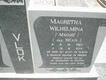 VLOK Magretha Wilhelmina nee BËAN 1907-1972