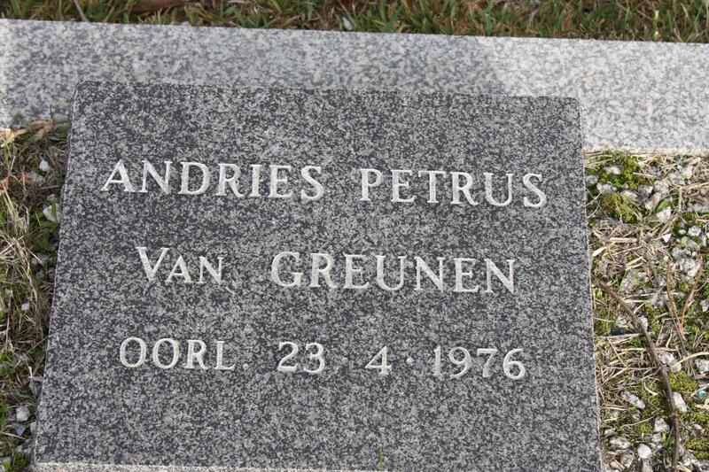 GREUNEN Andries Petrus, van  -1976