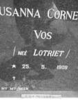 VOS Susanna Cornelia nee LOTRIET 1909 -