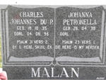 MALAN Charles Johannes du P. 1935-1996 & Johanna Petronella 1938-