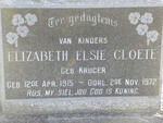 CLOETE Elizabeth Elsie nee KRUGER 1915-1972