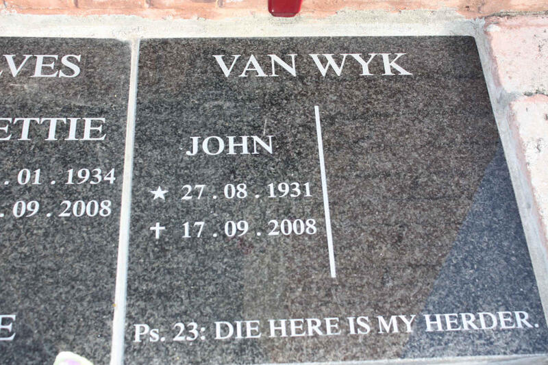 WYK John, van 1931-2008