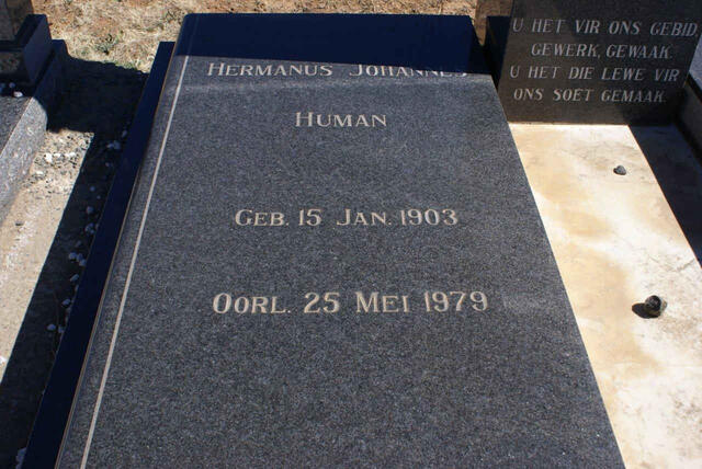 HUMAN Hermanus Johannes 1903-1979