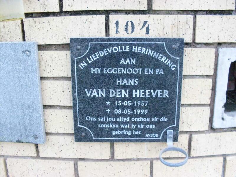 HEEVER Hans, van den 1957-1999
