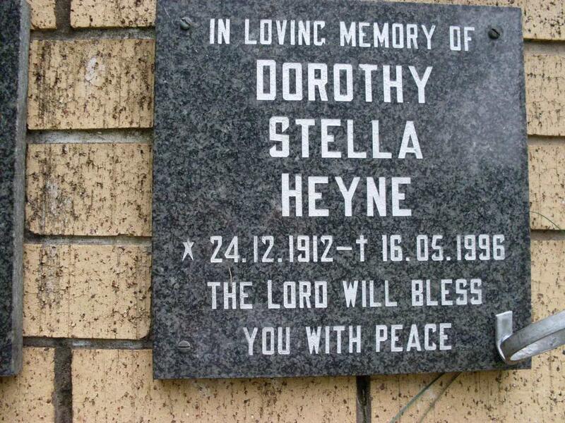 HEYNE Dorothy Stella 1912-1996