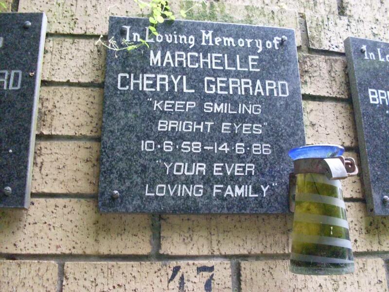 GERRARD Marcelle Cheryl 1958-1986