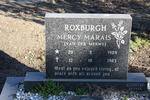 ROXBURGH Mercy Marais nee VAN DER MERWE 1909-1983