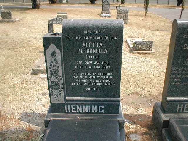 HENNING Aletta Petronella 1896-1963