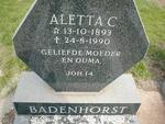 BADENHORST Aletta C. 1893-1990