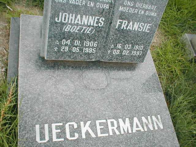 UECKERMANN Johannes 1906-1995 & Fransie 1910-1997