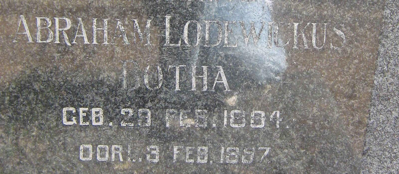 BOTHA Abraham Lodewikus 1884-1957