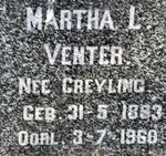 VENTER Martha L. nee GREYLING 1893-1960