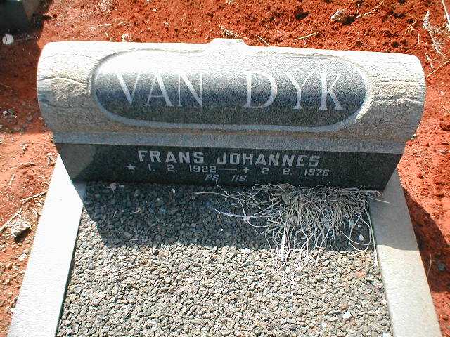 DYK Frans Johannes, van 1922-1976
