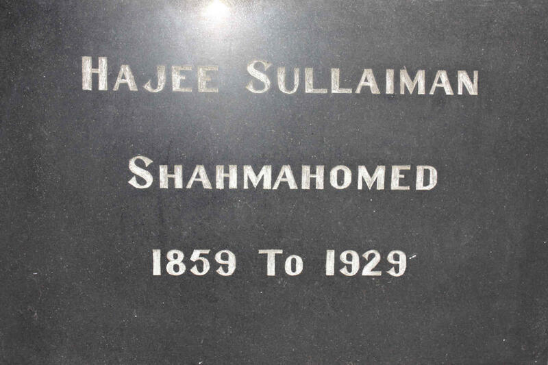SHAHMAHOMED Hajee Sulliaman 18596-1929