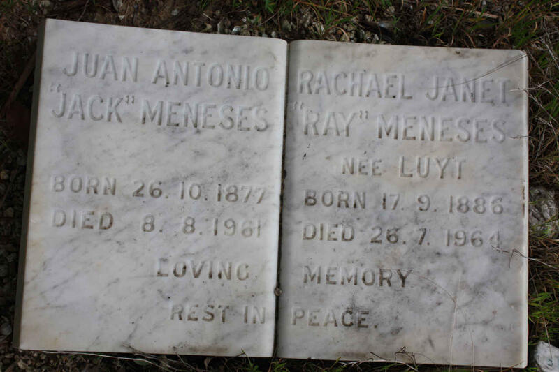 MENESES Juan Antonio 1877-1961 & Rachel Janet LUYT 1886-1964