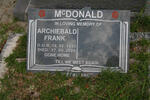 McDONALD Archiebald Frank 1935-2003
