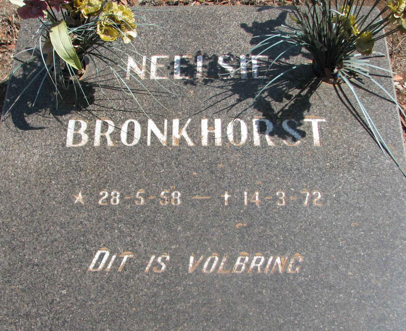 BRONKHORST Neelsie 1958-1972