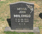 MHLONGO Mfana John 1943-2002