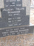 RICHARDSON Ernest Christian 1868-1965 & Millicent Phillips JEFFREY 1886-1958