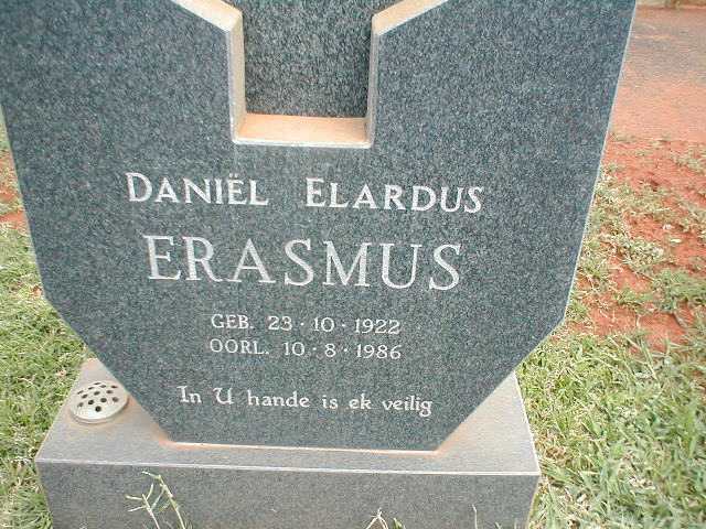 ERASMUS Daniël Elardus 1922-1986