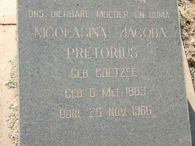 PRETORIUS Nicolasina Jacoba geb. COETZEE 1883-1966