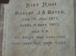 BOTES Roelof J.A. 1873-1913