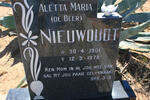 NIEUWOUDT Aletta Maria nee DE BEER 1901-1978