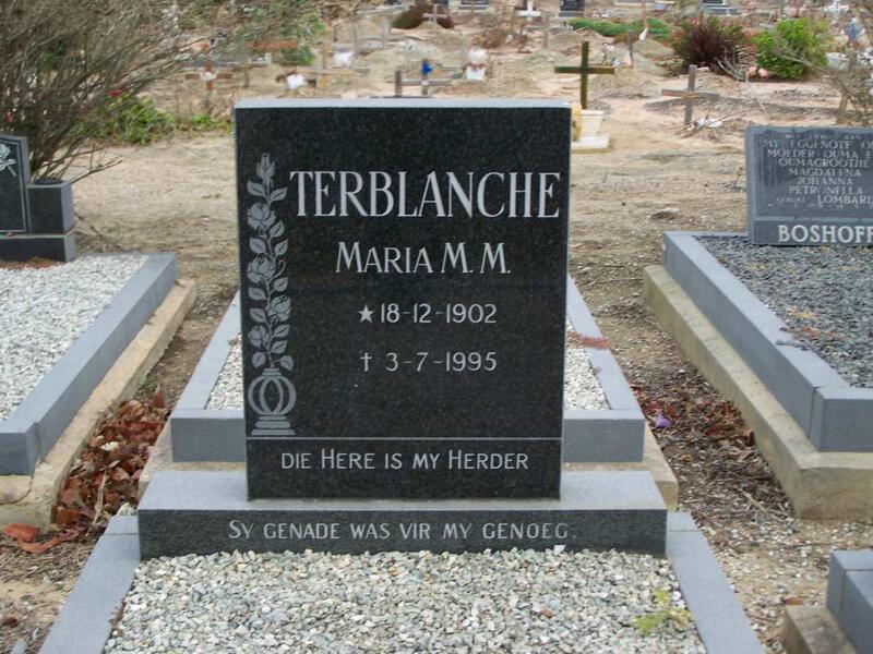 TERBLANCHE Maria M.M. 1902-1995