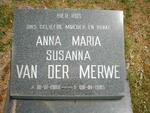 MERWE Anna Maria Susanna, van der 1908-1985
