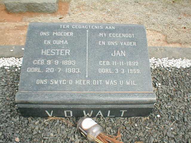 WALT Jan, v.d 1892-1969 & Hester 1895-1983