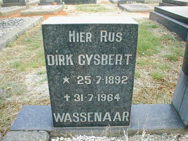 WASSENAAR Dirk Gysbert 1892-1964