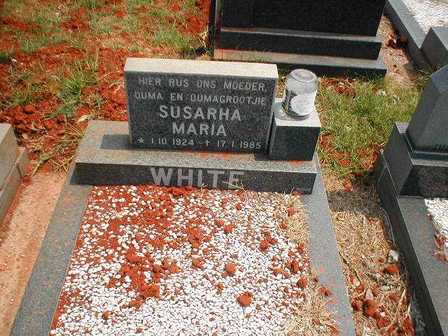 WHITE Susarha Maria 1924-1985