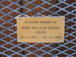 CRAIG John William Henry 1904-1990