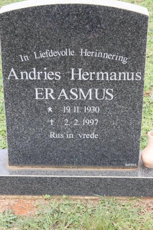 ERASMUS Andries Hermanus 1930-1997