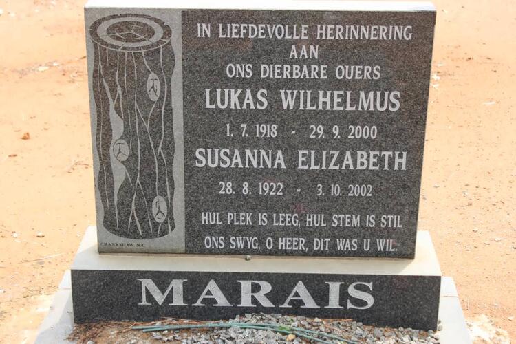 MARAIS Lukas Wilhelmus 1918-2000 & Susanna Elizabeth 1922-2002