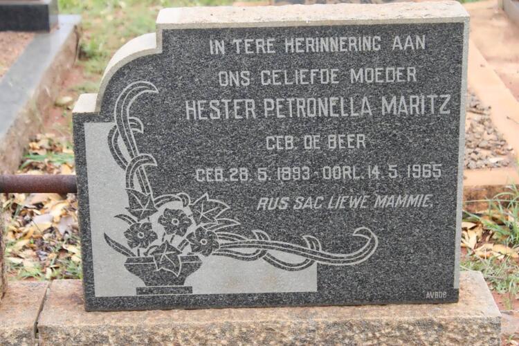 MARITZ Hester Petronella nee DE BEER 1893-1965
