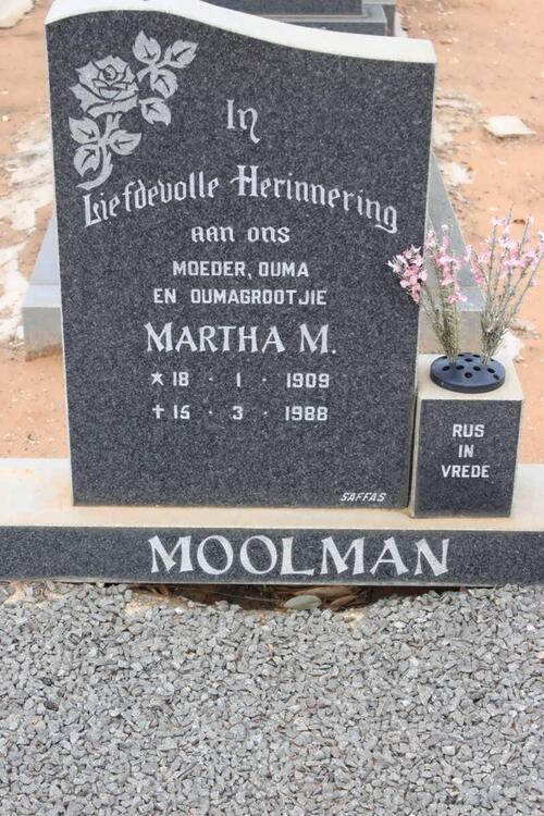 MOOLMAN Martha M. 1909-1988