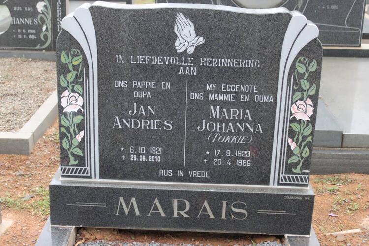 MARAIS Jan Andries 1921-2010 & Maria Johanna 1923-1986