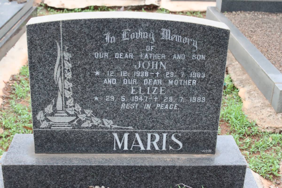 MARIS John 1938-1983 & Eliza 1947-1983