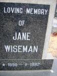 WISEMAN Jane 1898-1982