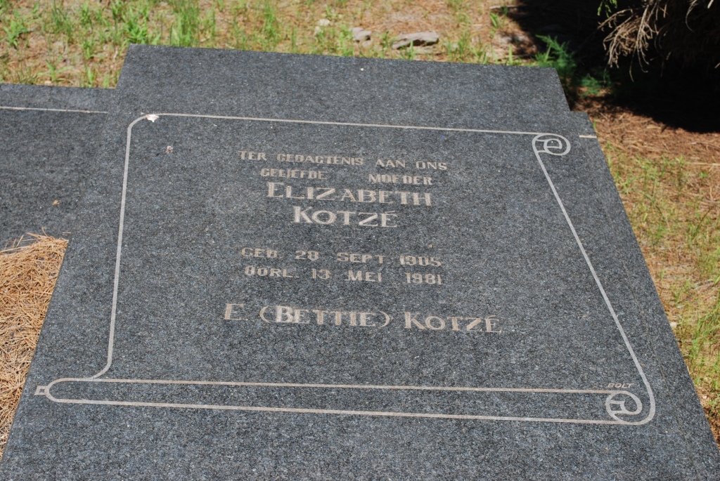 KOTZE Elizabeth 1905-1981
